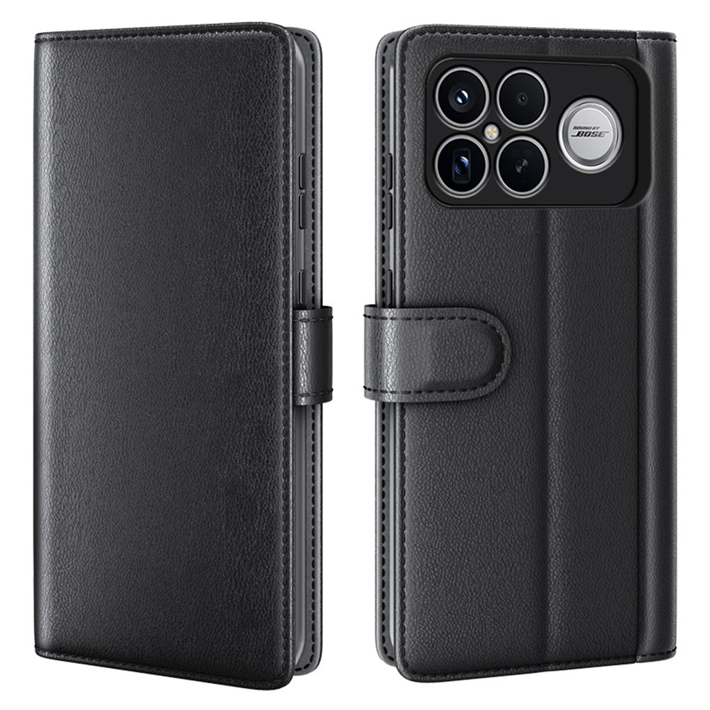For Xiaomi Redmi K90 Pro Max 5G Case Genuine Split Leather Phone Cover with Wallet Stand