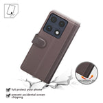 For Motorola Signature 5G Case Genuine Split Leather Phone Cover with Wallet Stand