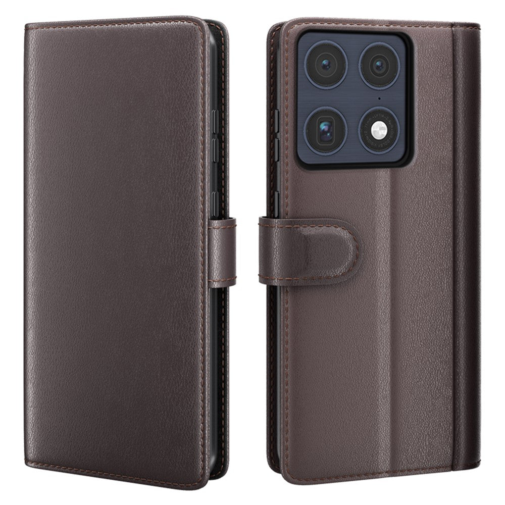 For Motorola Signature 5G Case Genuine Split Leather Phone Cover with Wallet Stand