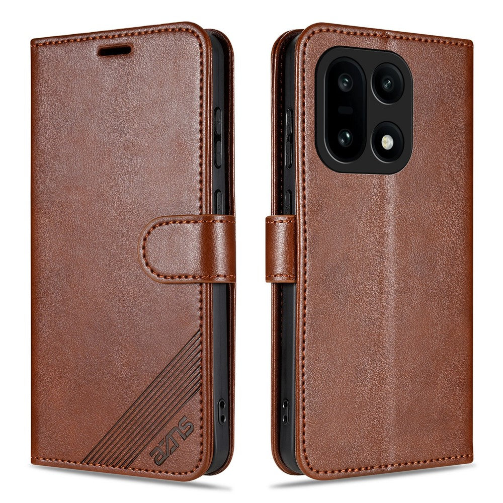 AZNS For OnePlus 15 5G Case Anti-Scratch PU Leather Stand Wallet Phone Cover