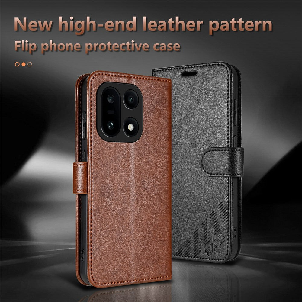 AZNS For OnePlus 15 5G Case Anti-Scratch PU Leather Stand Wallet Phone Cover