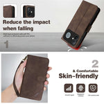 AZNS A2 for Xiaomi Redmi K90 Max 5G Leather Case with Wrist Strap RFID Blocking Wallet Stand Phone Cover