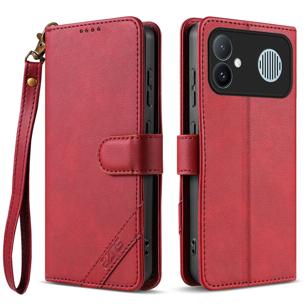 AZNS A2 for Xiaomi Redmi K90 Max 5G Leather Case with Wrist Strap RFID Blocking Wallet Stand Phone Cover
