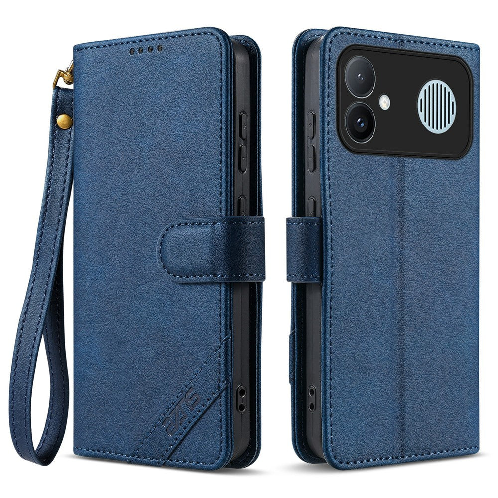 AZNS A2 for Xiaomi Redmi K90 Max 5G Leather Case with Wrist Strap RFID Blocking Wallet Stand Phone Cover