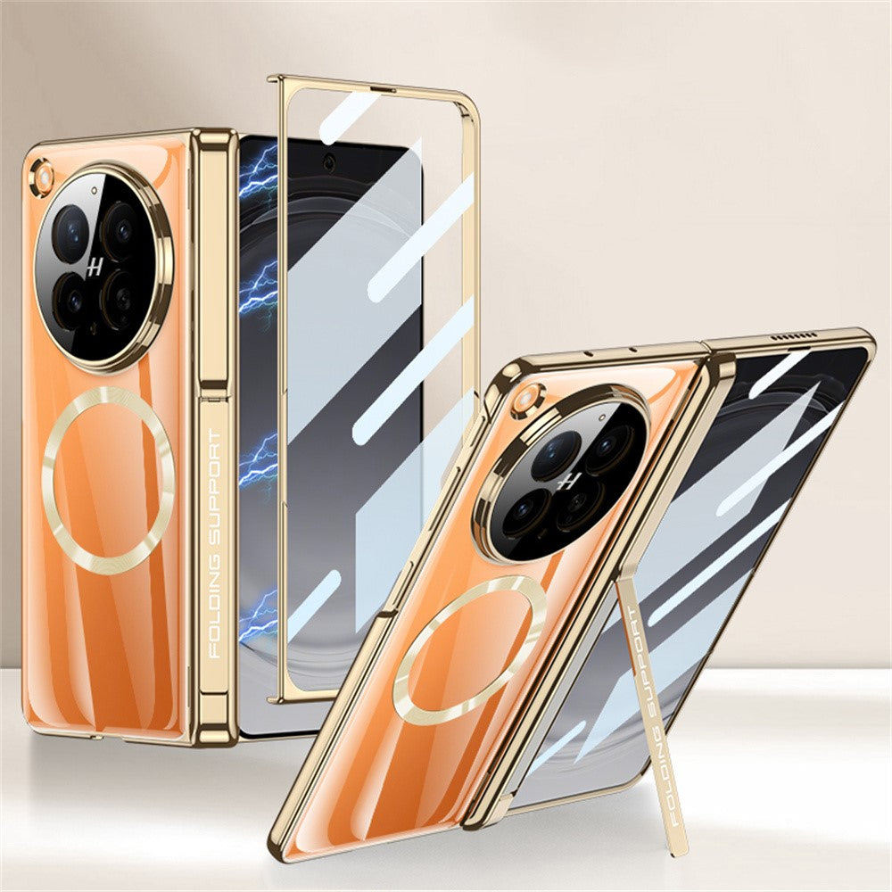 GKK For Oppo Find N6 5G Magnetic Case Kickstand PC Phone Cover with HD Rear Screen Protector