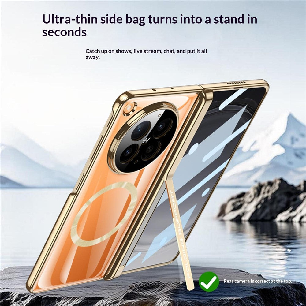 GKK For Oppo Find N6 5G Magnetic Case Kickstand PC Phone Cover with HD Rear Screen Protector