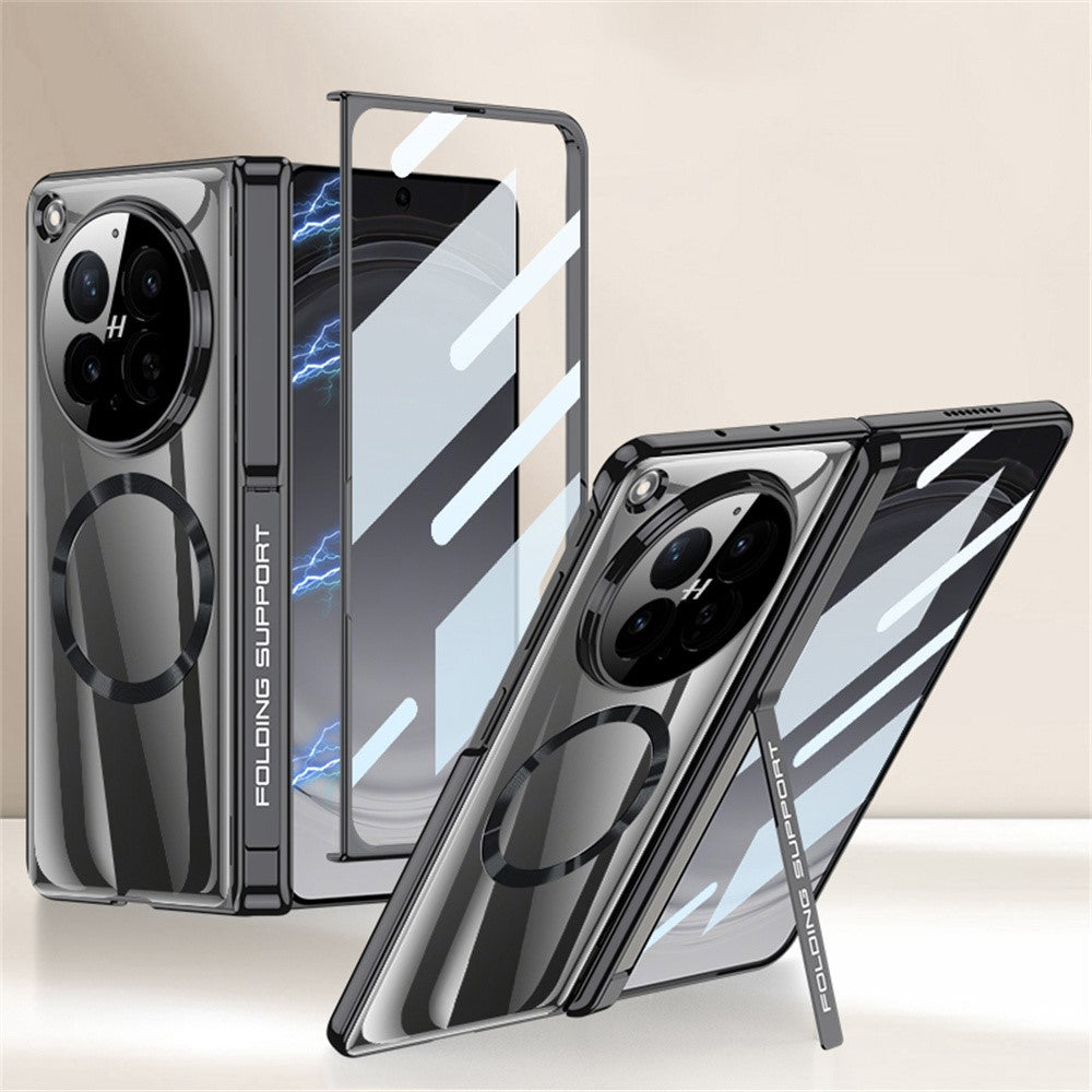 GKK For Oppo Find N6 5G Magnetic Case Kickstand PC Phone Cover with HD Rear Screen Protector