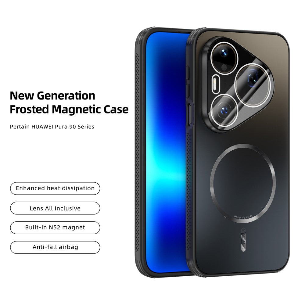 ABEEL magnetiskt skal för Huawei Pura 90 Pro Max i TPU och PC, kylande matt mobilbaksida med linsskydd