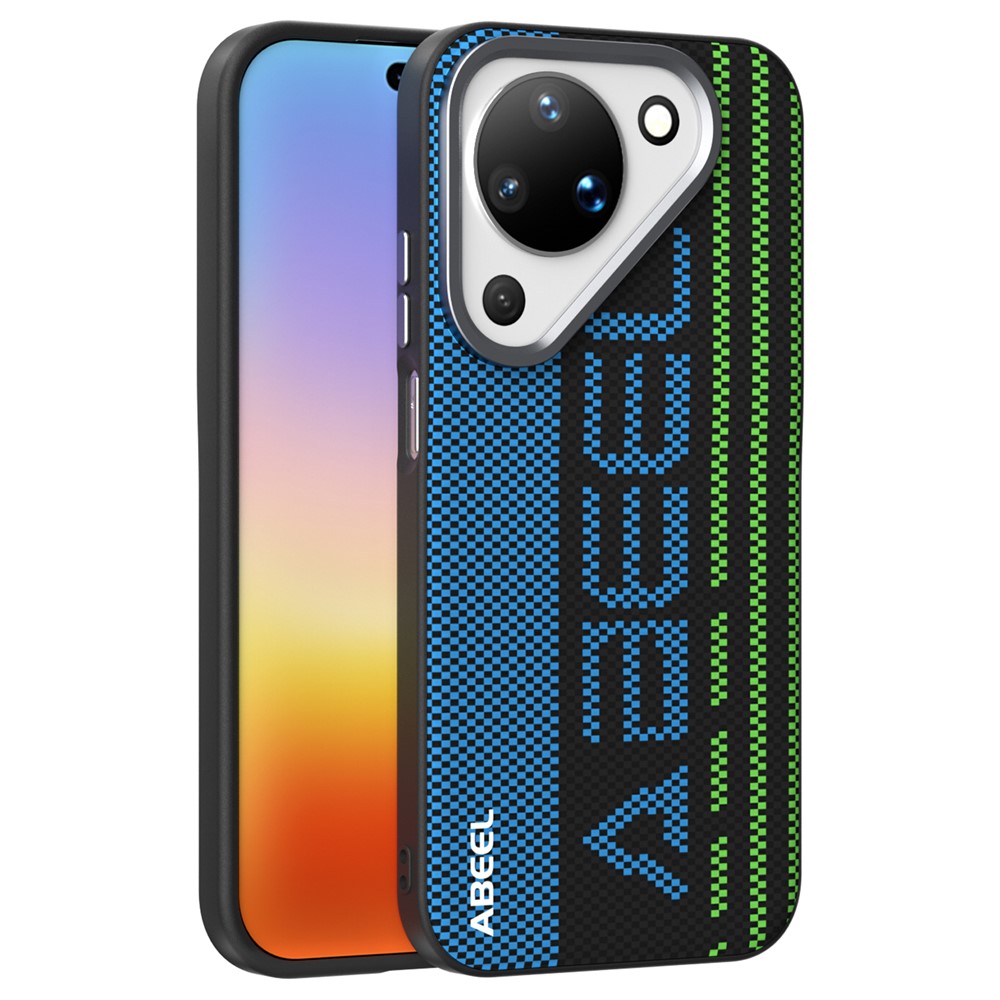 ABEEL For Huawei Pura 90 Magnetic Case Micro-Embossing 6D Printed PC TPU Aluminum Alloy Leather Phone Cover