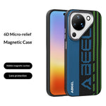 ABEEL For Huawei Pura 90 Magnetic Case Micro-Embossing 6D Printed PC TPU Aluminum Alloy Leather Phone Cover