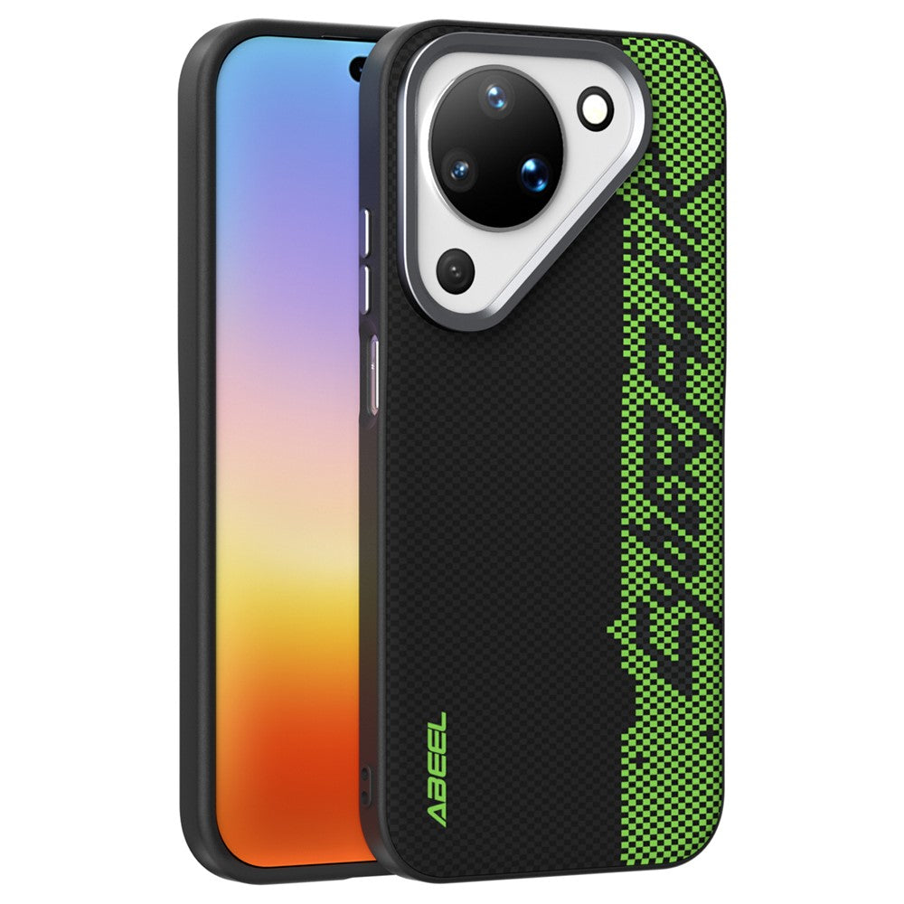 ABEEL For Huawei Pura 90 Magnetic Case Micro-Embossing 6D Printed PC TPU Aluminum Alloy Leather Phone Cover