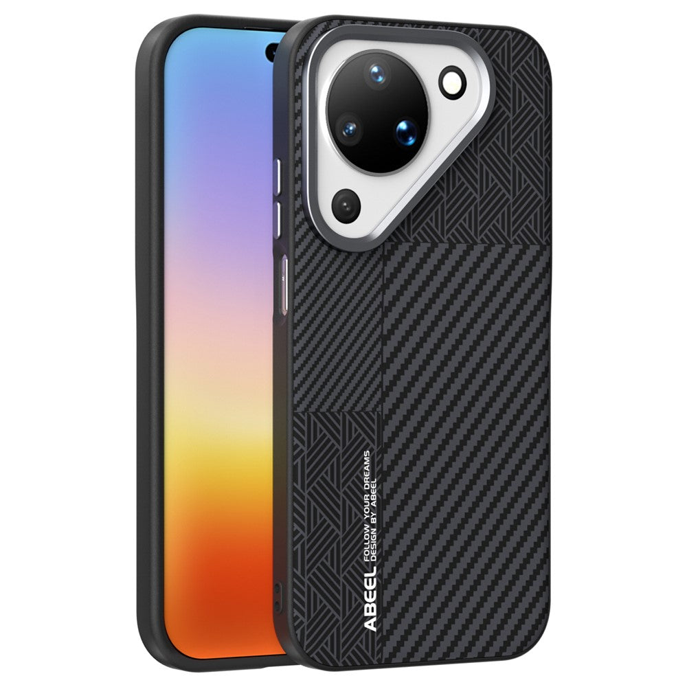 ABEEL magnetisk cover til Huawei Pura 90 af PC + TPU + aluminiumslegering + PU-læder, slankt mobilcover