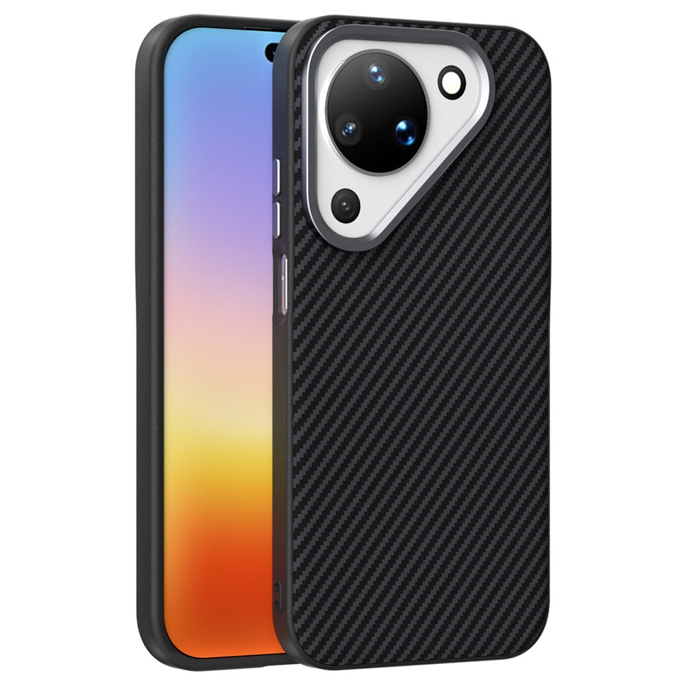 ABEEL For Huawei Pura 90 Magnetic Case Slim Carbon Fiber Texture TPU PC PU Phone Back Cover