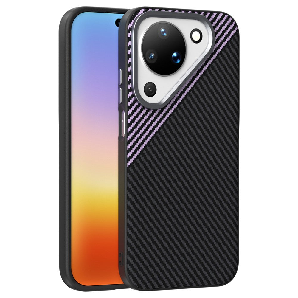ABEEL For Huawei Pura 90 Magnetic Case Slim Carbon Fiber Texture TPU PC PU Phone Back Cover