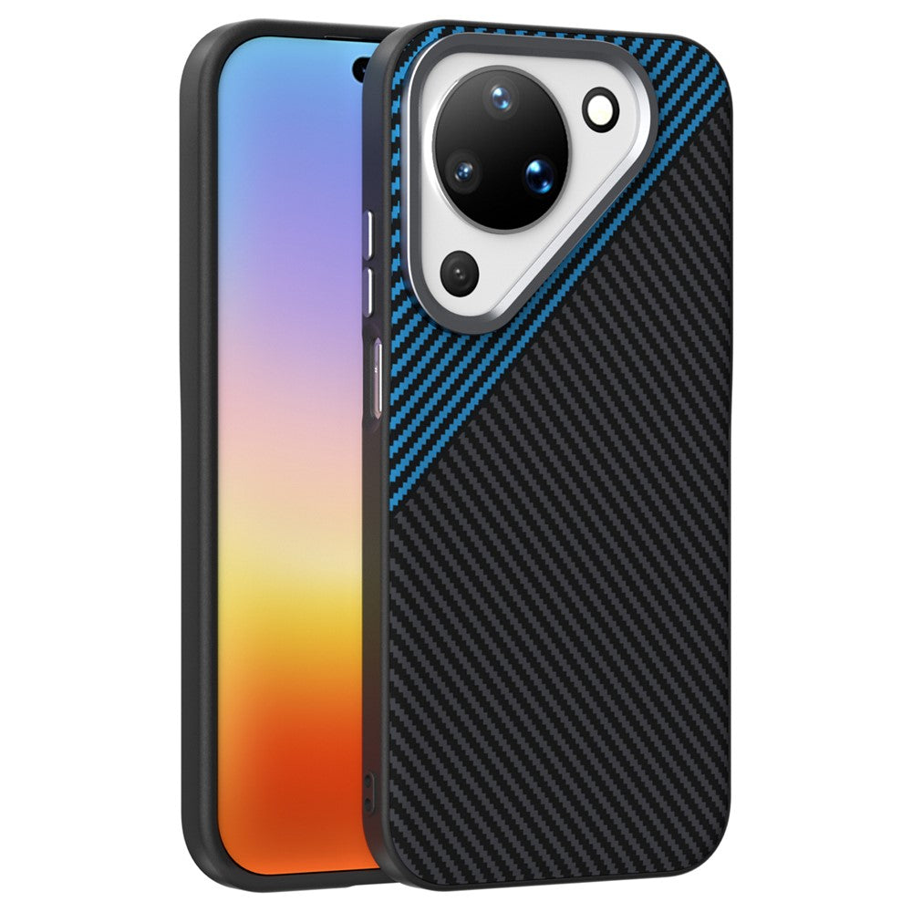 ABEEL For Huawei Pura 90 Magnetic Case Slim Carbon Fiber Texture TPU PC PU Phone Back Cover