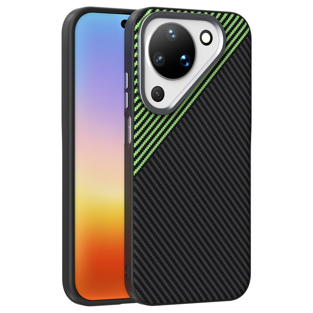ABEEL For Huawei Pura 90 Magnetic Case Slim Carbon Fiber Texture TPU PC PU Phone Back Cover