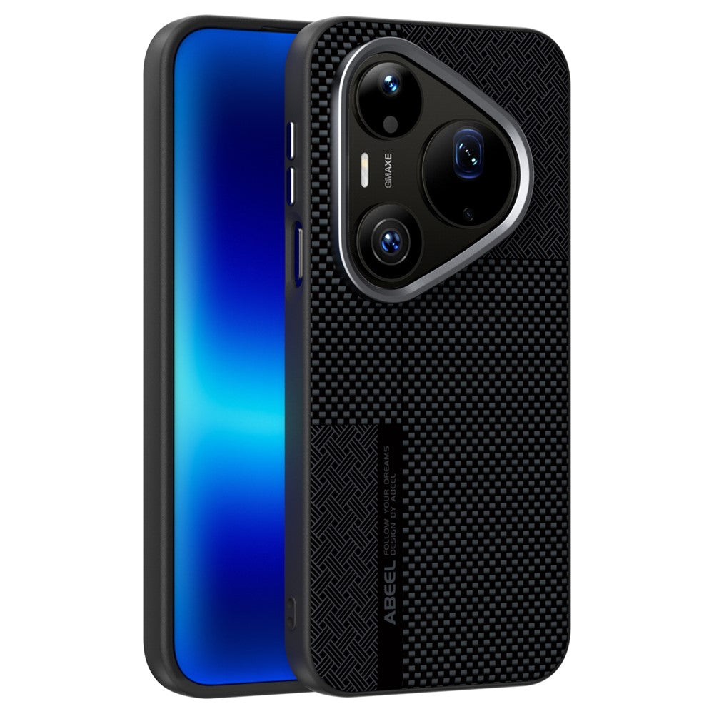 ABEEL Magnetiskt Skal För Huawei Pura 90 Pro Max Ultratunt 6D-tryckt Stötsäkert TPU PC Aluminiumlegering Läder mobilskal