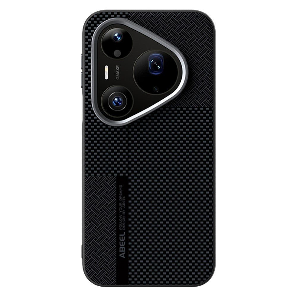 ABEEL Magnetiskt Skal För Huawei Pura 90 Pro Max Ultratunt 6D-tryckt Stötsäkert TPU PC Aluminiumlegering Läder mobilskal