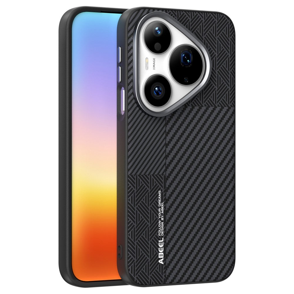 ABEEL Magnetiskt Skal För Huawei Pura 90 Pro PC + TPU + Aluminiumlegering + PU-läder Slim mobilskal