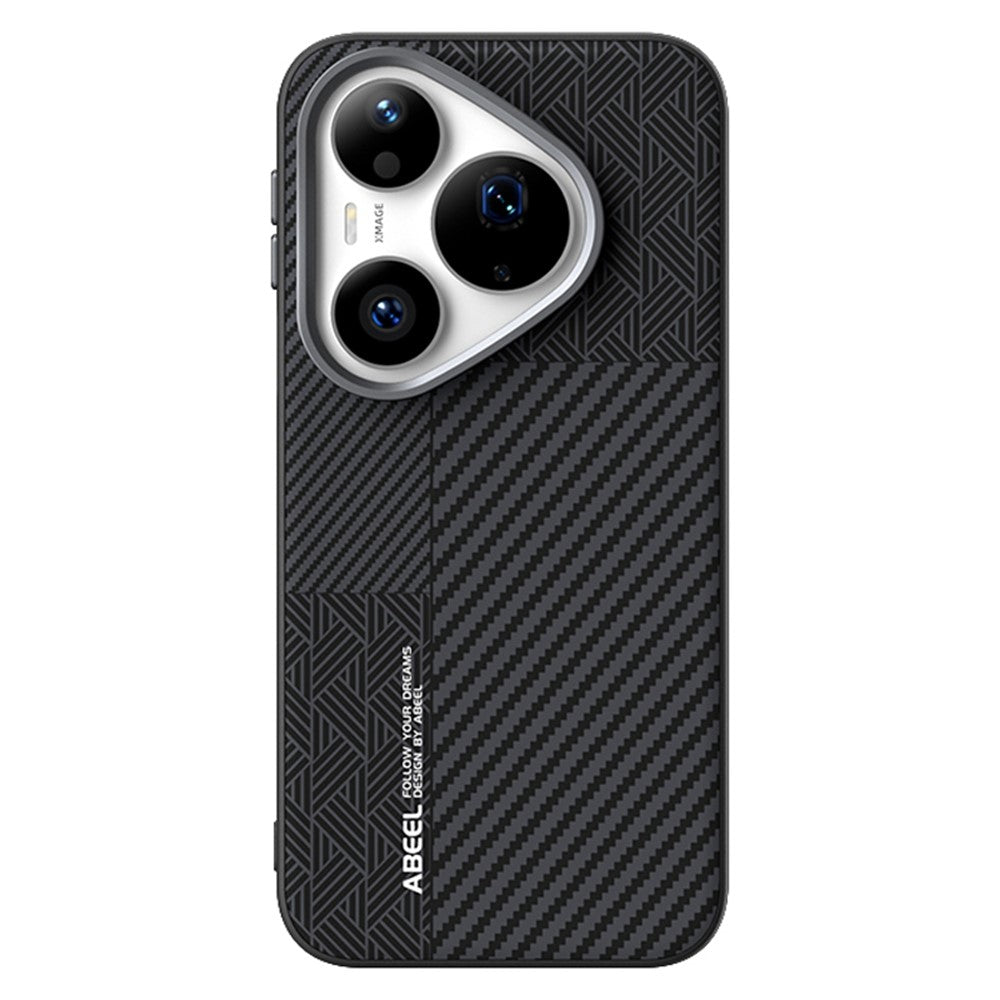 ABEEL Magnetiskt Skal För Huawei Pura 90 Pro PC + TPU + Aluminiumlegering + PU-läder Slim mobilskal