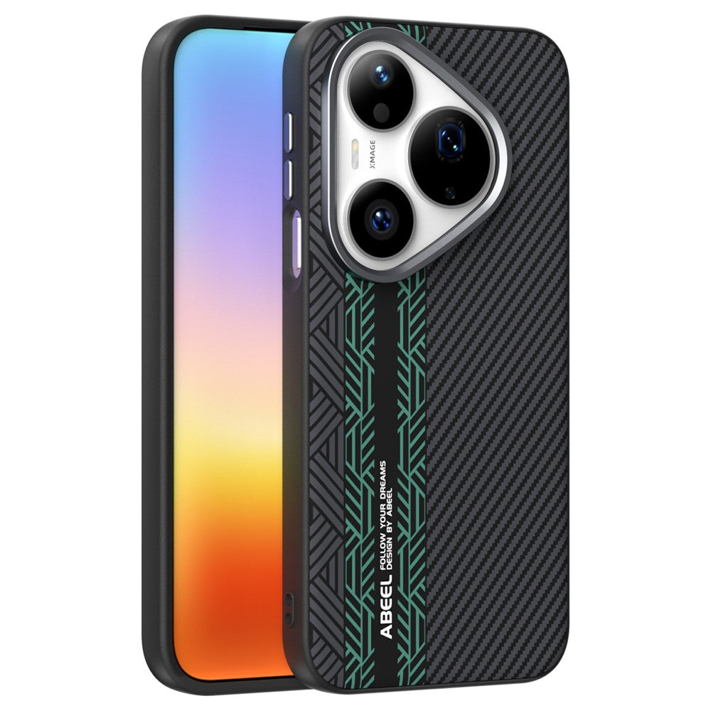 ABEEL Magnetiskt Skal För Huawei Pura 90 Pro PC + TPU + Aluminiumlegering + PU-läder Slim mobilskal