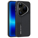 ABEEL Magnetiskt Skal För Huawei Pura 90 Pro Max PC + TPU + Aluminiumlegering + PU-läder Slim mobilskal