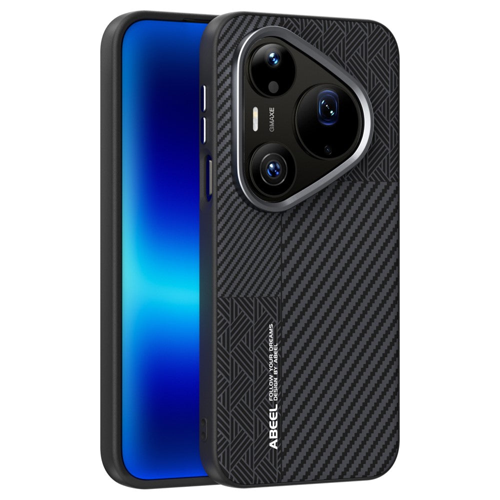 ABEEL Magnetiskt Skal För Huawei Pura 90 Pro Max PC + TPU + Aluminiumlegering + PU-läder Slim mobilskal