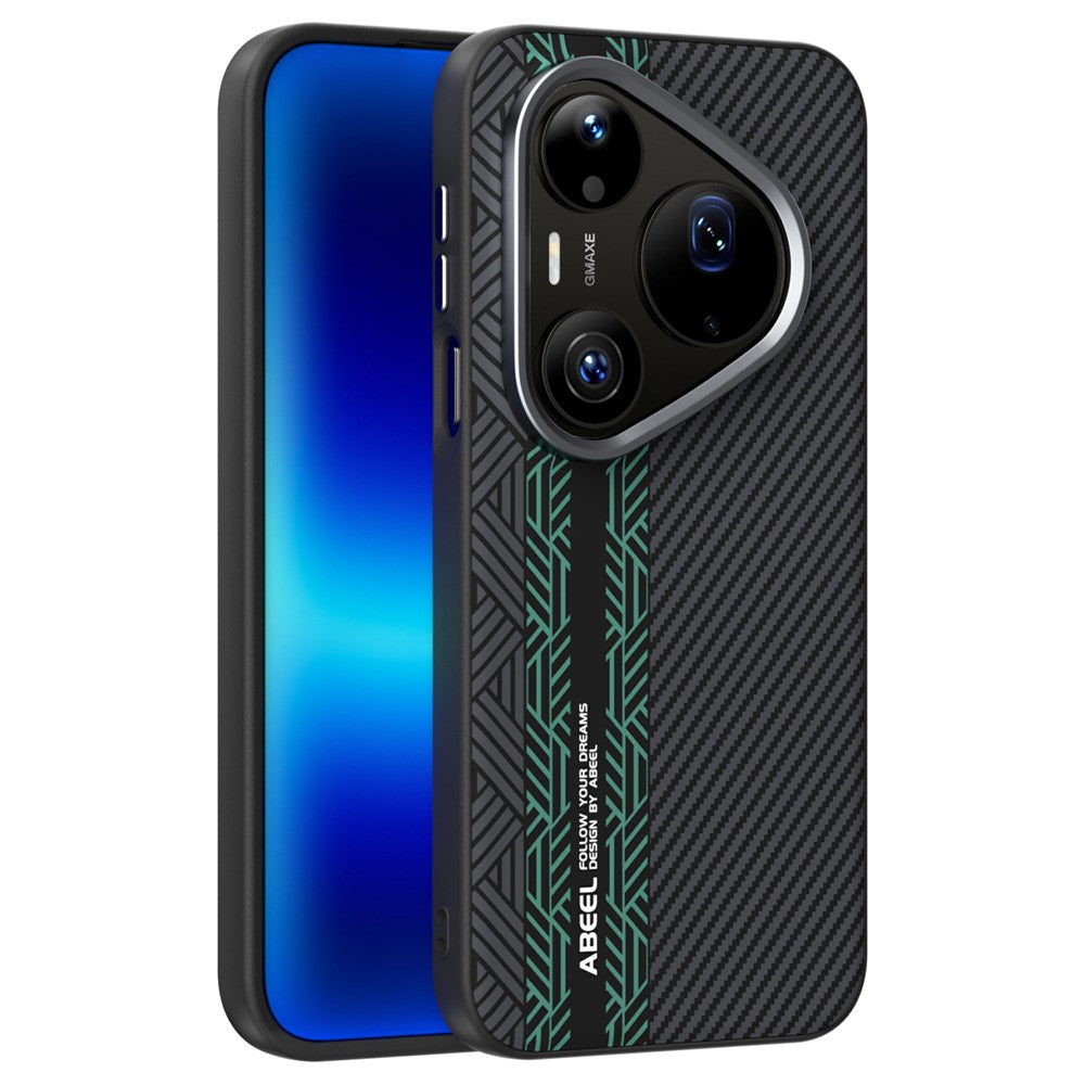 ABEEL Magnetiskt Skal För Huawei Pura 90 Pro Max PC + TPU + Aluminiumlegering + PU-läder Slim mobilskal