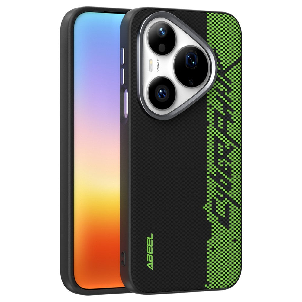 ABEEL For Huawei Pura 90 Pro Magnetic Case Micro-Embossing 6D Printed PC TPU Aluminum Alloy Leather Phone Cover
