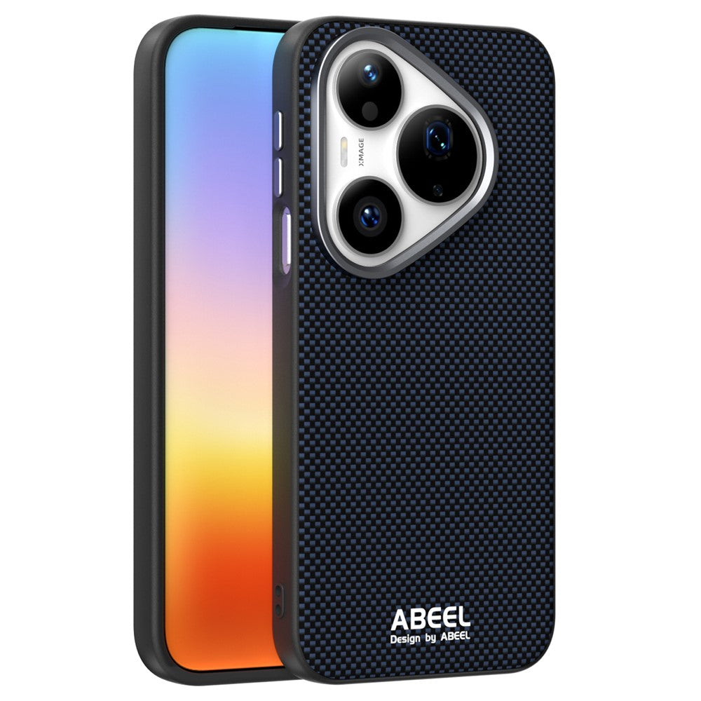 ABEEL Magnetiskt Skal För Huawei Pura 90 Pro Tryckt PC TPU Aluminiumlegering Läder mobilskal