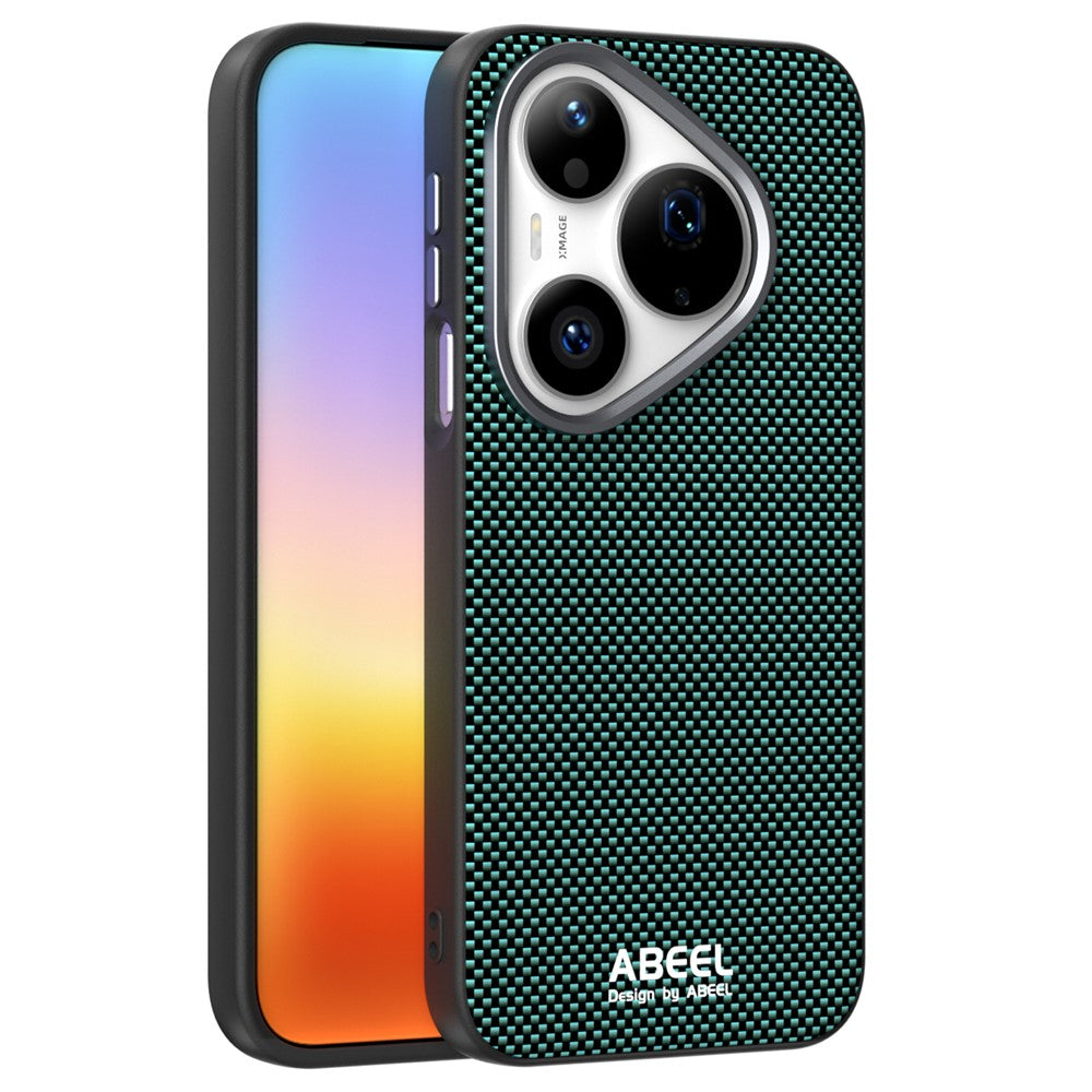 ABEEL Magnetiskt Skal För Huawei Pura 90 Pro Tryckt PC TPU Aluminiumlegering Läder mobilskal