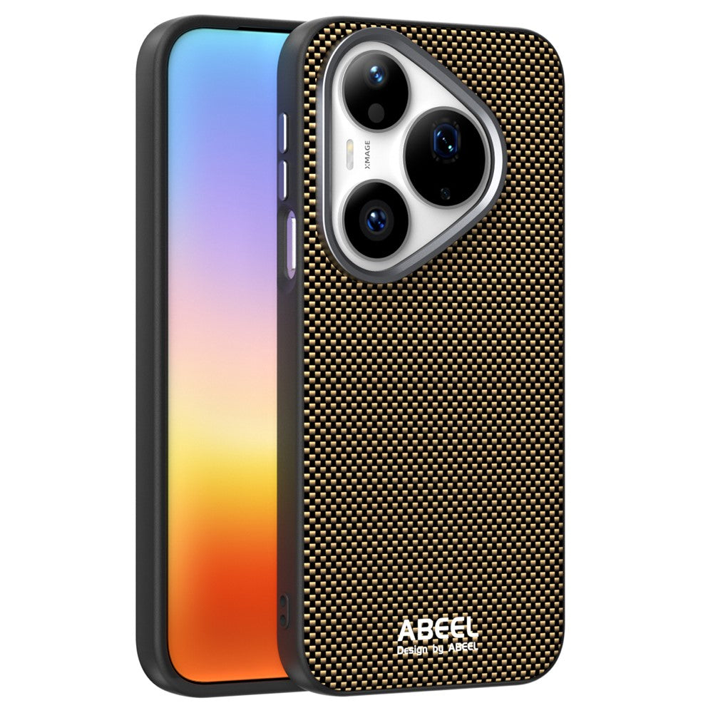 ABEEL Magnetiskt Skal För Huawei Pura 90 Pro Tryckt PC TPU Aluminiumlegering Läder mobilskal