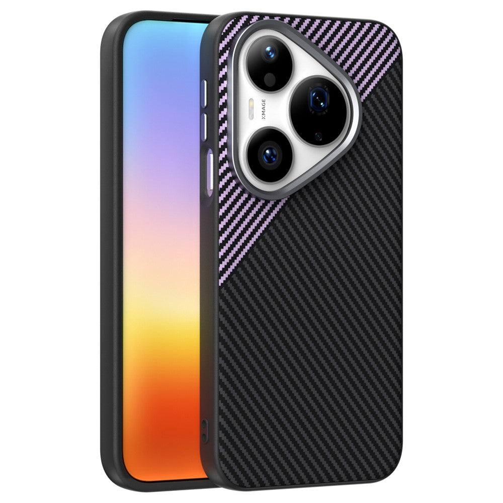 ABEEL For Huawei Pura 90 Pro Magnetic Case Slim Carbon Fiber Texture TPU PC PU Phone Back Cover