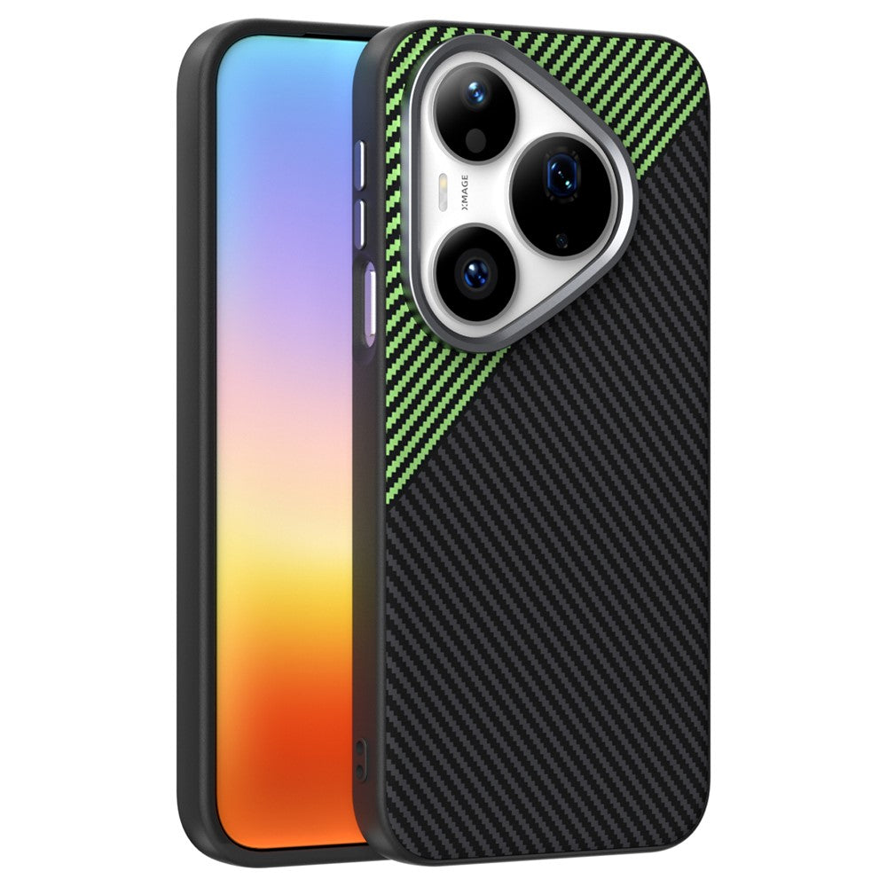 ABEEL For Huawei Pura 90 Pro Magnetic Case Slim Carbon Fiber Texture TPU PC PU Phone Back Cover