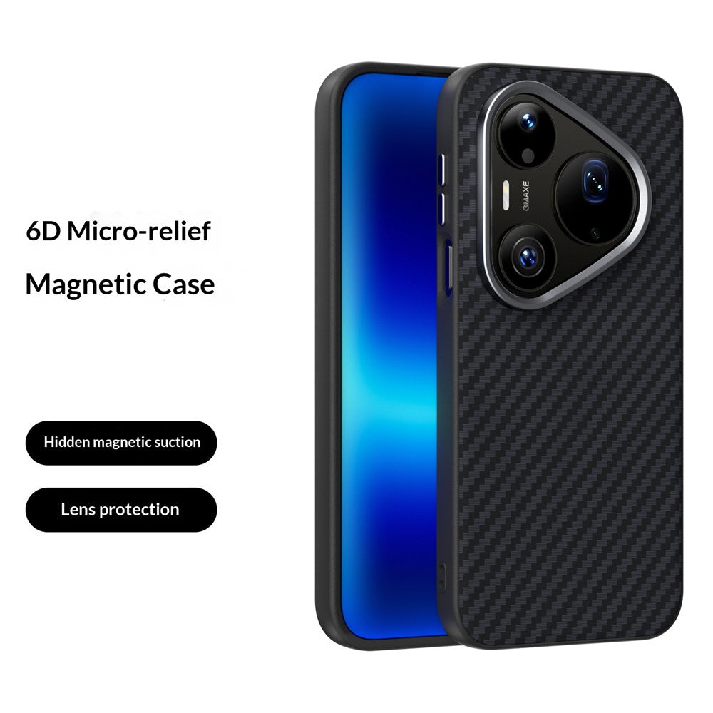 ABEEL For Huawei Pura 90 Pro Max Magnetic Case Carbon Fiber Texture Phone Back Cover