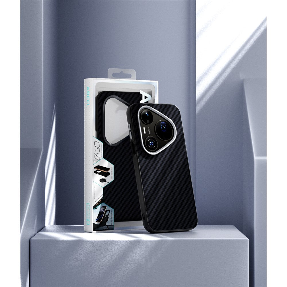 ABEEL For Huawei Pura 90 Pro Max Magnetic Case Carbon Fiber Texture Phone Back Cover