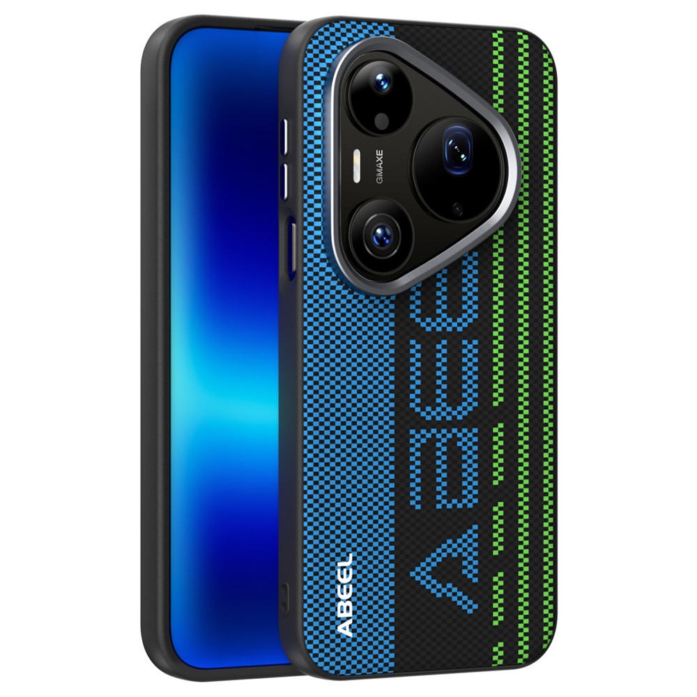 ABEEL For Huawei Pura 90 Pro Max Magnetic Case Micro-Embossing 6D Printed PC TPU Aluminum Alloy Leather Phone Cover