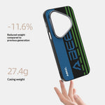 ABEEL For Huawei Pura 90 Pro Max Magnetic Case Micro-Embossing 6D Printed PC TPU Aluminum Alloy Leather Phone Cover