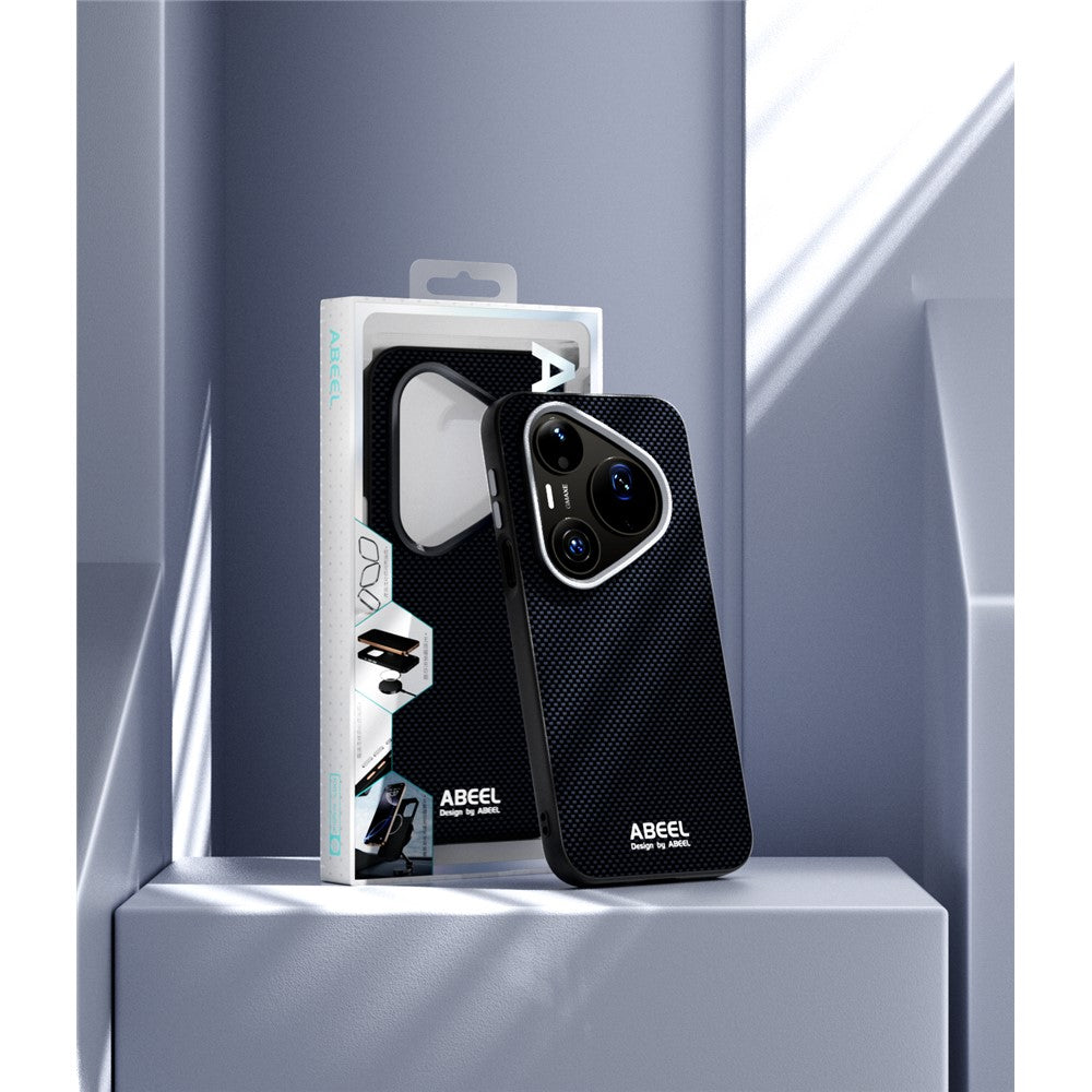 ABEEL Magnetiskt Skal För Huawei Pura 90 Pro Max Tryckt PC TPU Aluminiumlegering Läder mobilskal