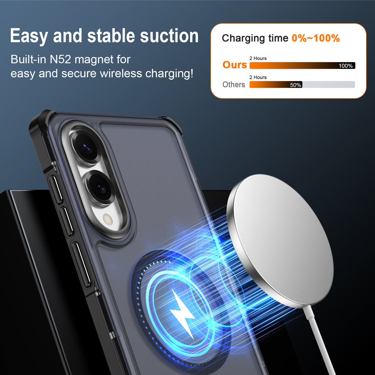 For Samsung Galaxy S25 Edge Magnetic Case Electroplated Frame Skin-touch TPU+PC Phone Cover