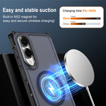 For Samsung Galaxy S25 Edge Magnetic Case Electroplated Frame Skin-touch TPU+PC Phone Cover