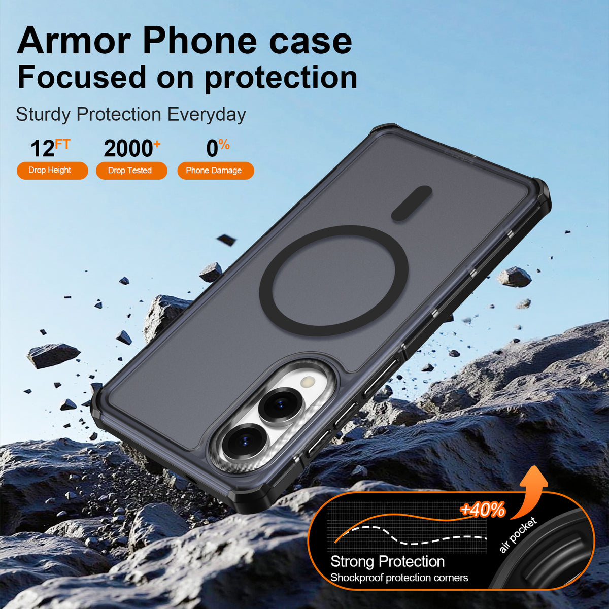 For Samsung Galaxy S25 Edge Magnetic Case Electroplated Frame Skin-touch TPU+PC Phone Cover