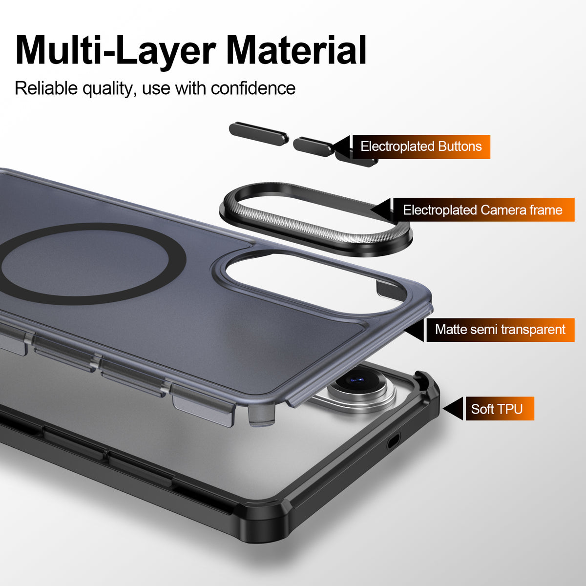 For Samsung Galaxy S25 Edge Magnetic Case Electroplated Frame Skin-touch TPU+PC Phone Cover