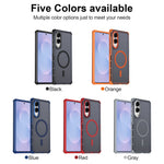 For Samsung Galaxy S25 Edge Magnetic Case Electroplated Frame Skin-touch TPU+PC Phone Cover