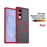 For Samsung Galaxy S25 Edge Magnetic Case Electroplated Frame Skin-touch TPU+PC Phone Cover