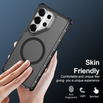 For Samsung Galaxy S26 Ultra Magnetic Case Electroplated Frame Skin-touch TPU+PC Phone Cover