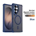 For Samsung Galaxy S26 Ultra Magnetic Case Electroplated Frame Skin-touch TPU+PC Phone Cover