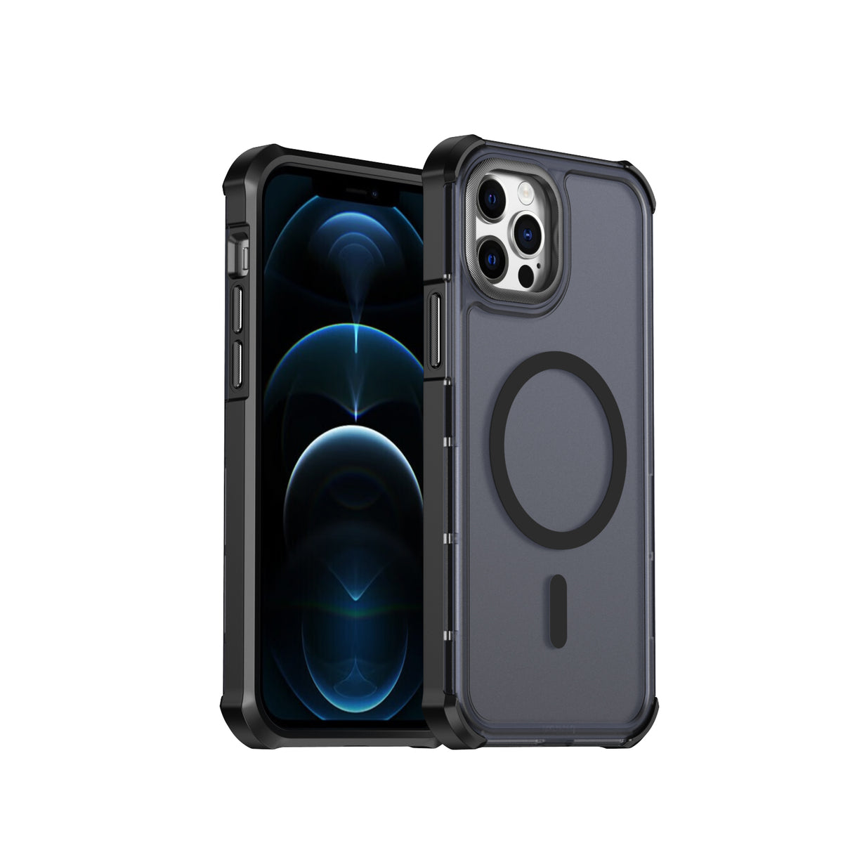 For iPhone 12 Pro / iPhone 12 Magnetic Case Electroplated Frame Skin-touch TPU+PC Phone Cover