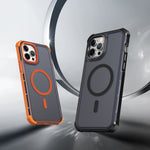 For iPhone 12 Pro Max Magnetic Case Electroplated Frame Skin-touch TPU+PC Phone Cover