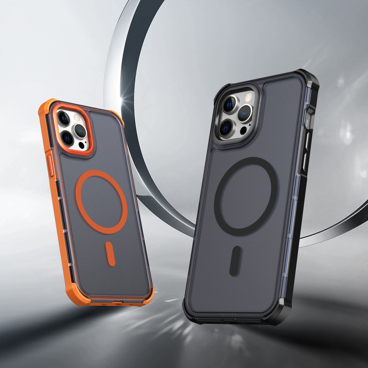 For iPhone 12 Pro Max Magnetic Case Electroplated Frame Skin-touch TPU+PC Phone Cover